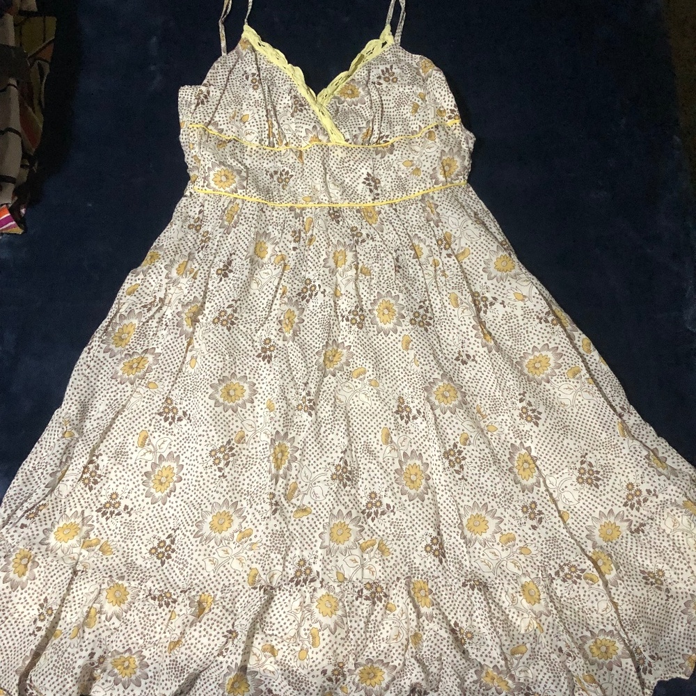 Charlotte Russe Y2K Floral Spaghetti Strap Babydoll Midi Dress